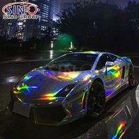 LS-02 Hologram lazer krom gümüş mükemmel kalite folyo hava kabarcık ücretsiz vinil araç örtüsü Film tüm araba folyo sarma