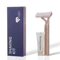 Kit d'articles de toilette jetables personnalisés avec logo d'hôtel, ensemble d'articles de toilette secs pour salle de bain d'hôtel, ensemble d'articles de toilette en paille de blé