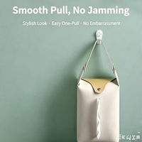 Boîte à mouchoirs murale en cuir PU de luxe léger avec couvercle à sangle extractible, polyvalente pour salle de bain, chambre, salon et voiture