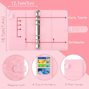 Monedero personalizado bolsillo dinero en efectivo cremallera sobres ejecutivo diarios planificador hojas sueltas A6 Agenda presupuesto carpeta - Product Image 5