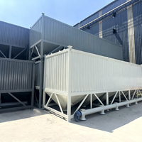 Silo à ciment horizontal mobile de type conteneurisé 50T 100T, silo de stockage de poudre en vrac avec dépoussiéreur pour projets routiers et de ponts