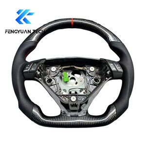 Volant de voiture personnalisé en cuir alcantara et fibre de carbone forgée pour Volvo S60R S60 <span class=keywords><strong>V70R</strong></span> V70 2005 2006 2007 sans airbag - Product Image 4
