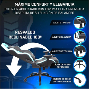 Silla de Oficina para Juegos, con Reposabrazos 3D y Respaldo Reclinable, para Sesiones Diarias - Product Image 4