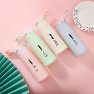 Tragbare doppelwandige Glas-Wasserflasche für Reisen und Outdoor in verschiedenen Farben mit individuellem Logo, hohe Qualität, Lagerware - Product Image 6