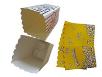 Boîte à popcorn en papier kraft personnalisée en gros avec logo pour fête d'anniversaire, emballage en vrac