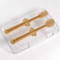 Ensemble gratte-langue et brosse à dents en silicone souple sans BPA pour bébés et nourrissons, avec boîte