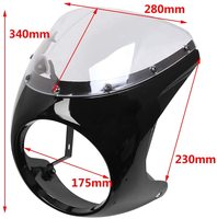 Écran de carénage de phare de moto de 7 pouces rétro clair pour café Racer Style écran universel adapté pare-brise de phare de 7 pouces