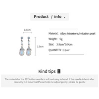 Anting-anting menjuntai wanita pengantin pernikahan elegan berlian zirkon perhiasan mode bunga anting-anting mutiara