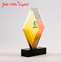 Trophée en verre personnalisé Jadevertu, durable, poli, impression numérique, cadeau souvenir économique, reconnaissance académique