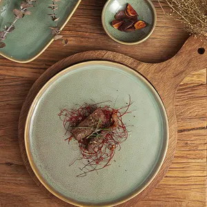 Yayu customization acceptable color glaze ceramic plate nordic dinner serving dish porcelain plates for restaurant