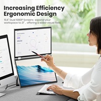 Pour les entreprises 15.6 "entièrement fonctionnel double écran FHD IPS triple moniteur avec support