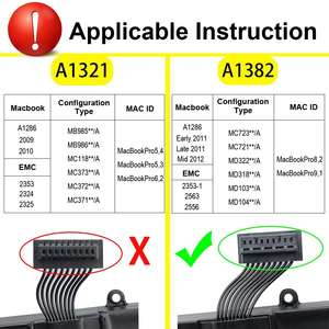 <span class=keywords><strong>Batterie</strong></span> 7200mAh 10.95V/78.84WhA A1382 pour <span class=keywords><strong>MacBook</strong></span> <span class=keywords><strong>Pro</strong></span> 15 pouces A1286 début <span class=keywords><strong>2011</strong></span> fin <span class=keywords><strong>2011</strong></span> mi 2012 nouvelle <span class=keywords><strong>batterie</strong></span> d'ordinateur portable de remplacement - Product Image 5