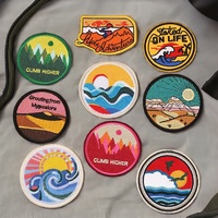 Écussons tissés thermocollants personnalisés en forme de cœur et de fleur, badges de marque pour vêtements, chapeaux et sacs - Vente en gros