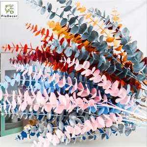 סיטונאי מלאכותי אקליפטוס נובע ירק ורוד זהב כחול עלים צבעוני פלסטיק עלווה עבור מסיבת חתונת קישוט - Product Image 1
