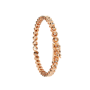 Bracelet léger en or rose pour femme, style minimaliste, aspect brillant, bijou à porter au quotidien, idée cadeau, bracelet diamant. - Product Image 1