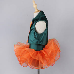Justaucorps de danse en spandex vert forêt, <span class=keywords><strong>costume</strong></span> de danse jazz en tricot orange, veste deux pièces, performance sur scène, vêtements de danse jazz - Product Image 4