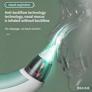 เครื่องดูด<span class=keywords><strong>น้ำมูก</strong></span>ไฟฟ้าแบบมือถือสำหรับทารก ปรับระดับการดูดได้ 5 ระดับเพื่อการกำจัด<span class=keywords><strong>น้ำมูก</strong></span>และคราบขี้มูกแห้งอย่างมีประสิทธิภาพ - Product Image 5