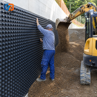 Membrane de drainage alvéolée en PEHD robuste et anti-âge pour l'étanchéité des murs de sous-sol