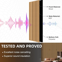 Panneau mural acoustique décoratif moderne en MDF, lattes en bois courbées en noyer, isolation phonique flexible pour la maison