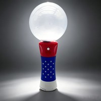 Baguette lumineuse LED rouge, blanc et bleu en gros, avec poignée drapeau personnalisée, boule magique, cadeau de fête en vrac pour les organisateurs d'événements, festivals et défilés