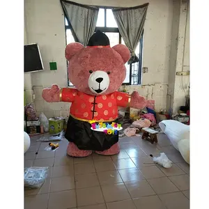 Guangzhou Enjoyment Customized Happy Teddy Bear Inflatable Mascot Costume 1.8m Teddy Bear Party Adult Animal Mascot