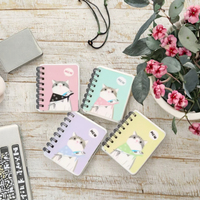 Carnet de notes personnalisé A7 à spirale, motif monstre animal de dessin animé, couverture en papier, journal portable, bloc-notes de poche