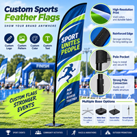 Drapeau de plage extérieur personnalisé OEM, bannière publicitaire commerciale pour la promotion de la marque, les activités publiques et les festivals
