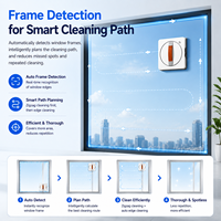 Robot de nettoyage de fenêtres intelligent OEM ODM, nettoyeur de fenêtres automatique avec double pulvérisation d'eau, aspiration de 2800 Pa, télécommande