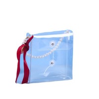 Sac fourre-tout en plastique transparent en pvc perle avec emballage à la main cadeau mariage sac cadeau portable