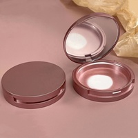 Boîtier vide compact bleu pour poudre, maquillage, emballage vide, poudre illuminatrice, contenant OEM pour fond de teint crème