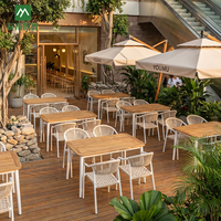 Meubles de restaurant commerciaux en gros, ensemble de table et de chaises en aluminium pour jardin, terrasse, restaurant, restauration rapide, café
