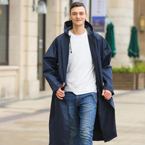 Imperméable long léger personnalisé en polyester enduit PU, imperméable au-dessus du genou pour <span class=keywords><strong>homme</strong></span> - Product Image 2