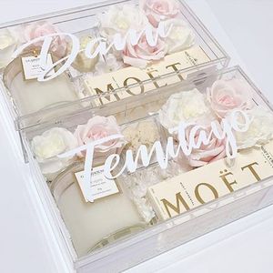 Custom Wedding Acrylic Display Case Gift Box For Gift Cakes With Acrylic Cover Clear Magnet Lids Lock