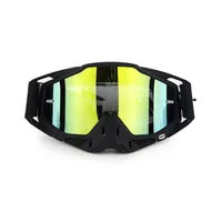 Gafas de protección ocular para casco de motocicleta, lentes de PC chapadas en marco de TPU negro, se pueden personalizar