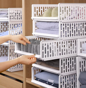 New Style <strong>Stackable</strong> <strong>Wardrobe</strong> <strong>Storage</strong> Box Plastic Drawer Style Clothing Organizing Box <strong>Wardrobe</strong> Clothes <strong>Storage</strong> - Product Image 3