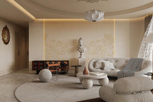 Pintura Decorativa Impresa en 3D, Arte de Pared en Relieve Dorado Minimalista Moderno, Murales de Papel Tapiz Originales y Exquisitos para Sala de Estar - Product Image 2