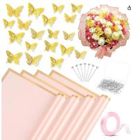 Papier d'emballage floral imperméable pour bouquets, rubans, couronnes papillon, épingles, kits de bricolage pour fleuristes