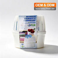 Boîte déshumidificatrice réutilisable de 400 g avec absorbeur d'humidité rechargeable au chlorure de calcium, service OEM