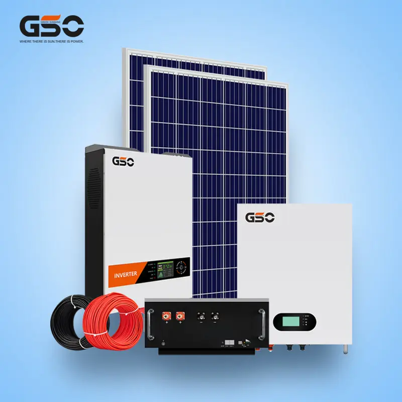 GSO Generator Set Off Grid 3kw 5kw 10kw 15kw 20kw Solar Power System with LifePo4 Lithium Battery