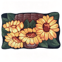 Sonnenblumen-Blumenmuster Gewebte Fußmatte Rutschfest Saugfähig Ölfest Dekorative Herbst-Ernte-Blumen Innen- und Außeneingangsmatte