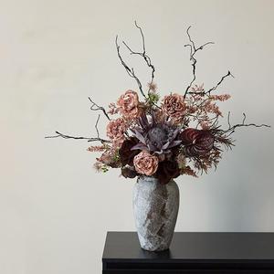 Flores Artificiales de Seda y Plástico Realistas de Alta Calidad, Decoración para Mesa de Comedor, Sala de Estar, Entrada, Estilo Wabi-Sabi, Adornos Secos - Product Image 4