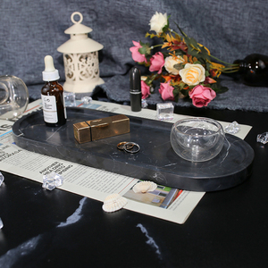 Ds1809 tùy chỉnh tủ quần áo Countertop và Vanity Khay Trang trí nội thất khay đá món ăn Vòng mỹ phẩm Đá Cẩm Thạch đồ trang sức tổ chức khay nhựa - Product Image 4