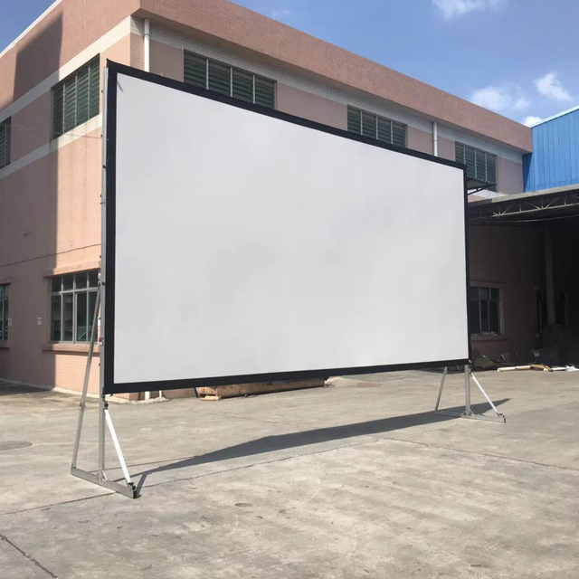 TELON 100 Inch Fast Folding Black Matt White Projection Screen Easy Install Camping Portable Outdoor Fold Front Rear