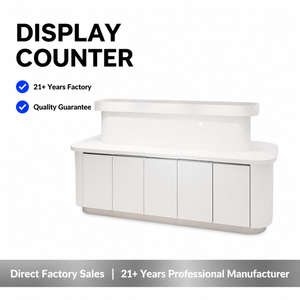 Mostrador de Exhibición de Cosméticos, Vitrina para Tienda de Productos para el Cuidado de la Piel, Gabinete Blanco Brillante Integrado de Múltiples Niveles para Venta al por Menor - Product Image 1