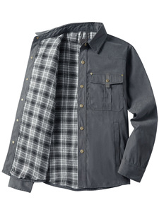 American Size Men's Large Size Lapel Plaid Flannel Woven Wool Viscose Casual Coat European American Retro <strong>Western</strong> Style <strong>Jacket</strong> - Product Image 6