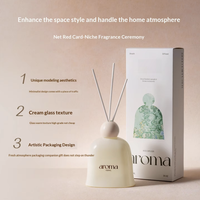 Diffuseur d'aromathérapie en verre en forme de cloche en céramique sans fumée, parfum longue durée 90-120 jours, usage domestique et hôtelier