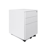 Meuble de rangement mobile en acier à 3 tiroirs verrouillables, gain de place, écologique, durable, pour bureau ou chambre