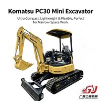Excavator Crawler Komatsu PC30MR Bekas 3000kg Mini Digger Short Tail Swing untuk Pekerjaan Penggalian Pipa dan Pertanian
