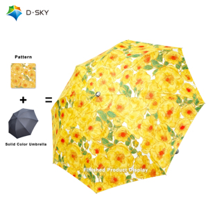 Custom Logo Printing 3-Folding Automatic Rain Umbrella Portable Waterproof Adults Straight Umbrella Business Gift