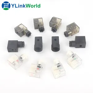 Cable de válvula solenoide 18mm Din 43650 forma A conector moldeado a 3 hilos Pigtail 230V 18 AWG chaqueta de PVC para fábrica de válvulas de expansión